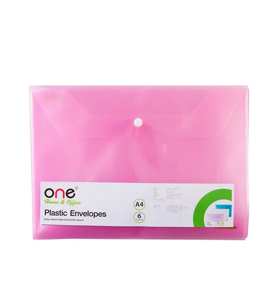@ONE Plastic Envelope A4 ชมพู (6/Pack) Оригинал