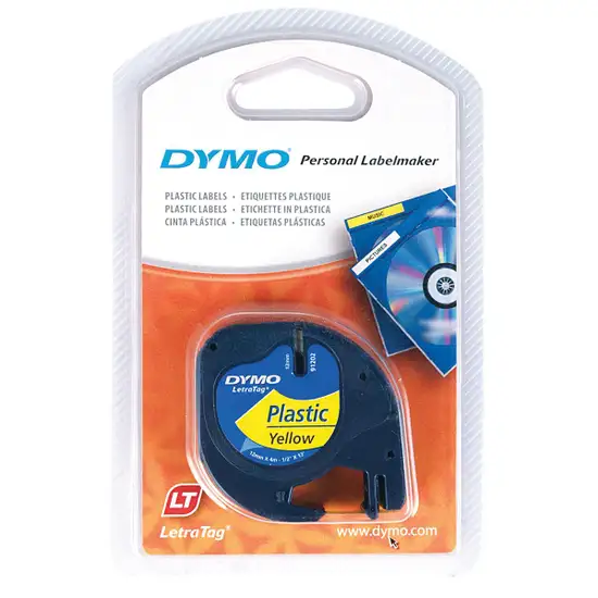 DYMO Plastic Tape 12mm.x4m. Yellow Оригинал