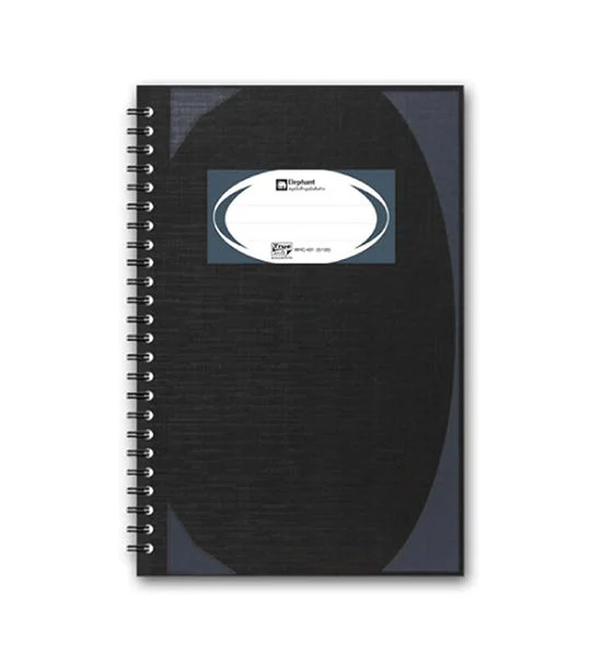 ELEPHANT Hard Cover Wirebound Notebook Black Оригинал