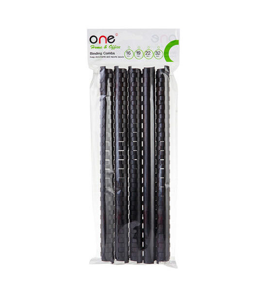@ONE ONE Plastic Binding Combs 19 mm. Home&Office Black Color (10 Pcs./Pack) Оригинал