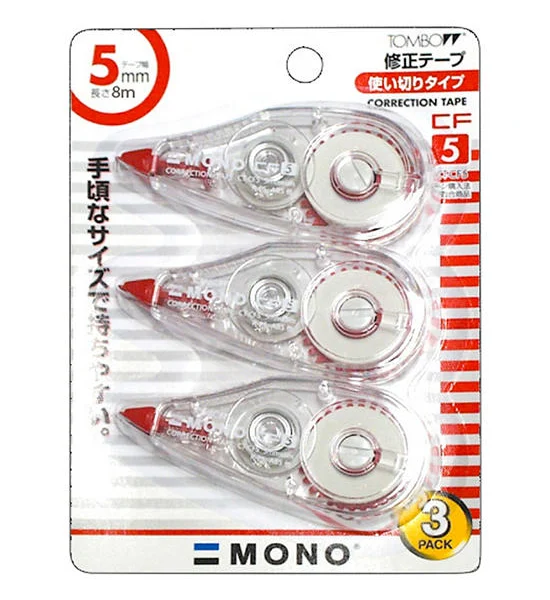 TOMBOW TOMBOW เทปลบคำผิด รุ่น CT-CF5 หน้ากว้าง 5 มม. ความยาว 8 ม. แพ็ค 3 ด้าม Оригинал