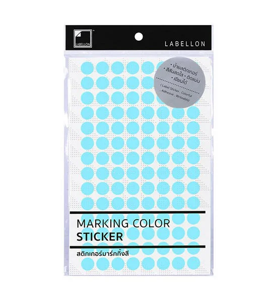 LABELLON LABELLON สติ๊กเกอร์กลมพาสเทล ฟ้า ขนาด 13 มม. 1,344 ดวง/แพ็ค Оригинал
