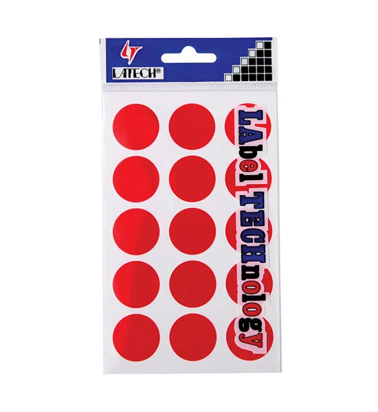 LATECH Paper Sticker (Circle) 25 mm. Red Оригинал