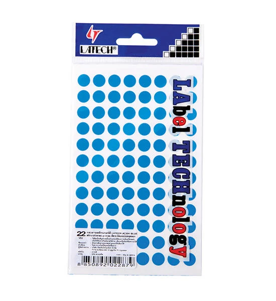 LATECH Paper Sticker (Circle) 9 mm. Blue Оригинал
