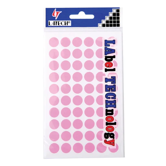 LATECH Paper Sticker (Circle) 12 mm. Pink Оригинал