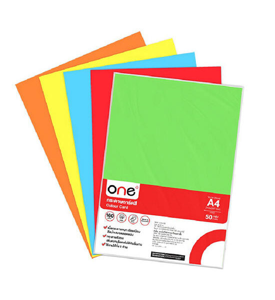 @ONE ONE กระดาษการ์ดสี A4 160 แกรม สีฟ้า แพ็ค 50 แผ่น Оригинал
