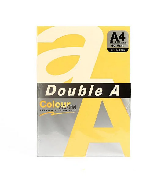 DOUBLE-A Colour Copier Paper A4 80gsm. Yellow(100/Pack) Оригинал