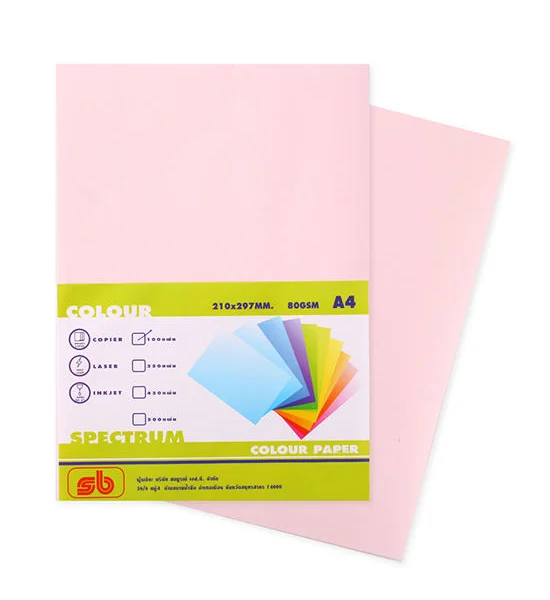 SB SB กระดาษสีถ่ายเอกสาร A4 80 แกรม สีชมพู แพ็ค 100 แผ่น Оригинал