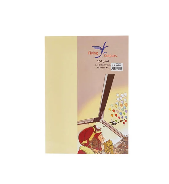 Flying 10 Colour Card Paper A4 160gsm. Yellow (50/Pack) Оригинал