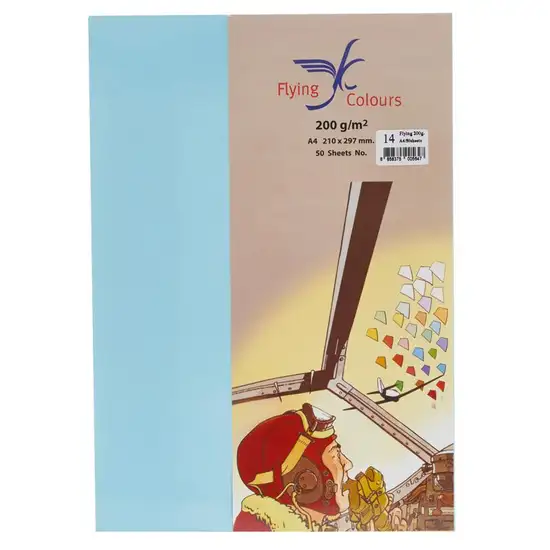 Flying 14 Colour Copier Paper A4 200gsm. Blue (50/Pack) Оригинал