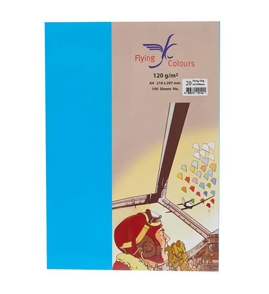 Flying 20 Colour Card Paper A4 120gsm. Dark Blue (100/Pack) Оригинал
