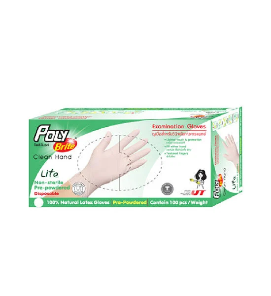 POLY-BRITE POLY-BRITE Examination Gloves size S (กล่อง100ชิ้น) Оригинал