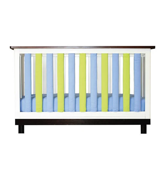 GO MAMA GO DESIGNS Lime & Periwinkle Vertical Crib Bumpers 38Pack Оригинал