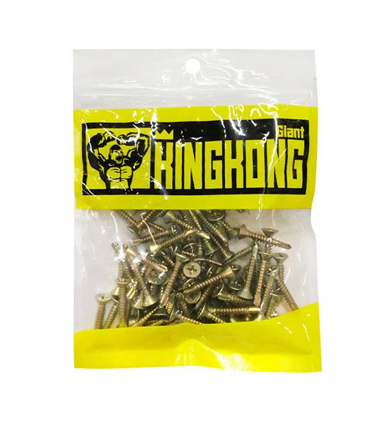 GIANT KINGKONG Yellow Zinc Flat Head Self Drilling Screw SDF-810 Size 8 x 1 Inch (Pack 100 Pcs.) Оригинал