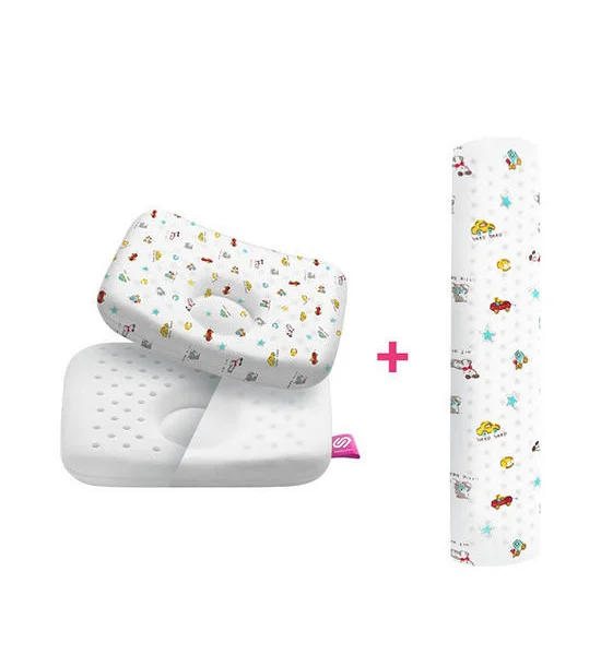 SIAMLATEX Baby Set (Children'S Latex Pillows + Children'S Latex Bolsters) Beatle Rides Pattern Multicolor Оригинал