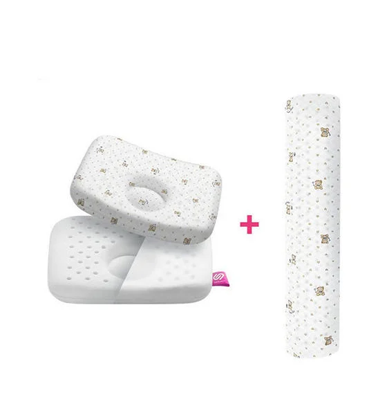 SIAMLATEX Baby Set (Children'S Latex Pillows + Children'S Latex Bolsters) Big Teddy Pattern Multicolor Оригинал