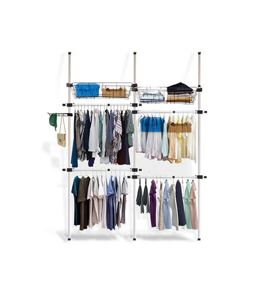 TUGU WHITE  CLOTHES RACK WITH 4 BARS   2  BASKETS  TUGU Оригинал