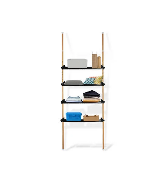 TUGU BROWN   CLOTHES RACK WITH 2 POLES 4 SHELVES  TUGU Оригинал
