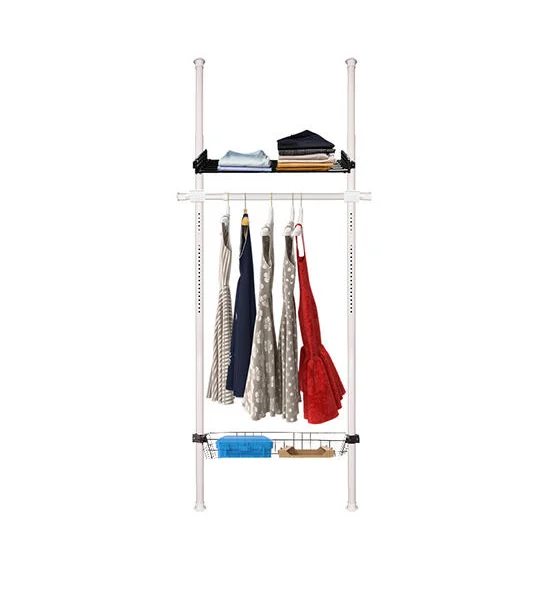 TUGU PURE WHITE CLOTHES RACK WITH 1 BAR 1 SHELVE 1 BASKET TUGU Оригинал
