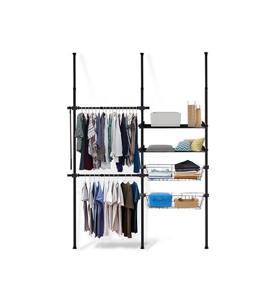 TUGU BLACK  CLOTHES RACK WITH 2 BARS   2  SHELVES  2 BASKETS TUGU Оригинал