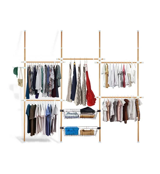 TUGU BROWNCLOTHES RACK WITH 5 BARS 2 BASKETS TUGU Оригинал