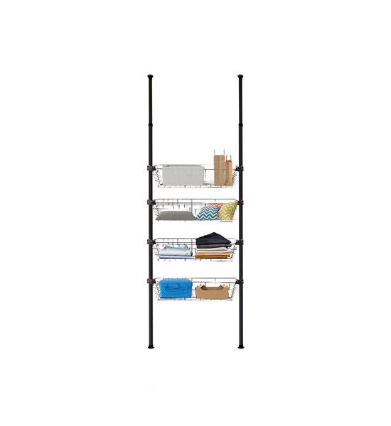 TUGU BLACK  CLOTHES RACK WITH 2 POLES 4 BASKETS  TUGU Оригинал