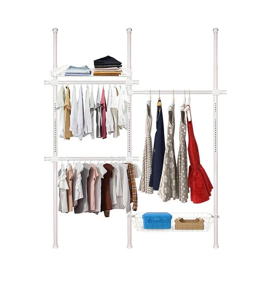 TUGU PURE  WHITE  CLOTHES RACK WITH 3 BARS   1  SHELVE  1 BASKET TUGU Оригинал