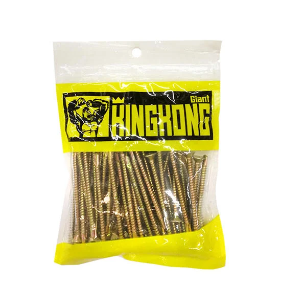 GIANT KINGKONG Yellow Zinc Flat Head Self Drilling Screw SDF-10212 Size 10x2 1/2 Inch (Pack 50 Pcs.) Оригинал