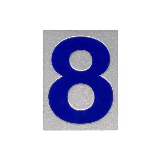 PANKO Silver Number Signage No. 8 S 944 Size 4.5 x 6.2 cm Оригинал