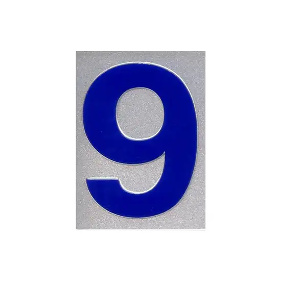 PANKO Silver Number Signage No. 9 S 945 Size 4.5 x 6.2 cm Оригинал