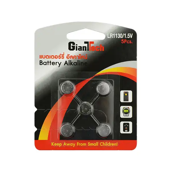 GIANTTECH Silver Lithium Battery LR1130 (Pack 5 Pcs.) Оригинал