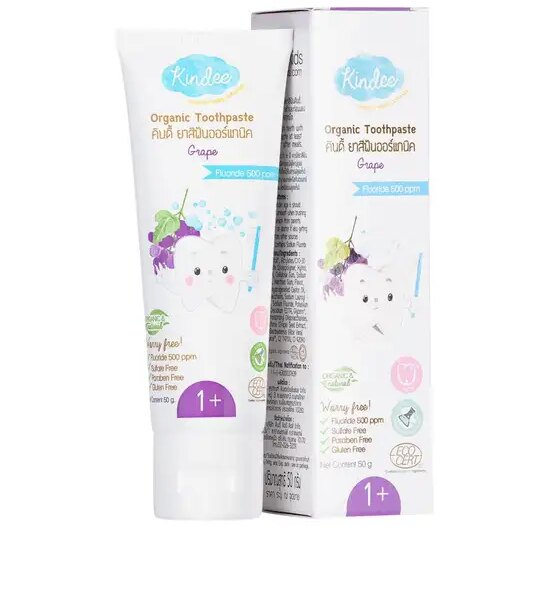 KINDEE Organic Toothpaste Grape 500Ppm 50G (2 Pcs.) Оригинал