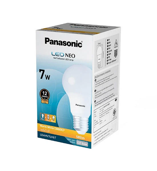 PANASONIC PANASONIC หลอดไฟ LED รุ่น LDAHV7LH6T สีวอร์มไวท์ 7W/585LM Оригинал