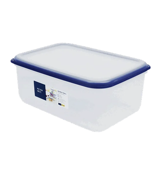 Micronware White-Blue  Square Food Container MICRON WARE JCP-5038 Size 5,000 ml Оригинал
