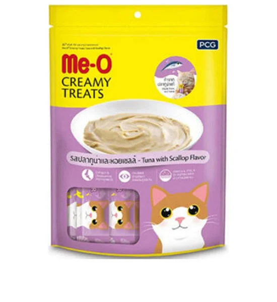 Me-o Creamy Treats Tuna With Scallop Flavor Lickable Cat Treat   size 15 g, 20 Pieces Оригинал
