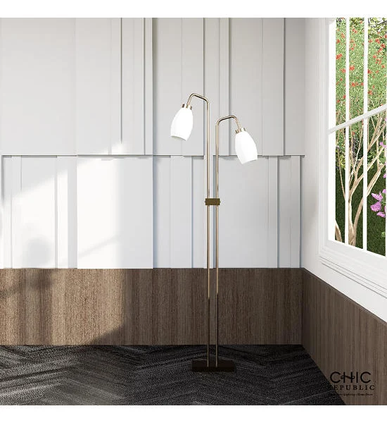CHIC REPUBLIC Antique Bronze/White Floor Lamp BROOKE/2 Оригинал