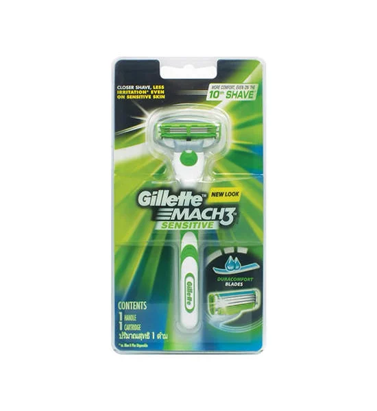 GILLETE Mach 3 Sensitive Razor 1 UP Green Оригинал