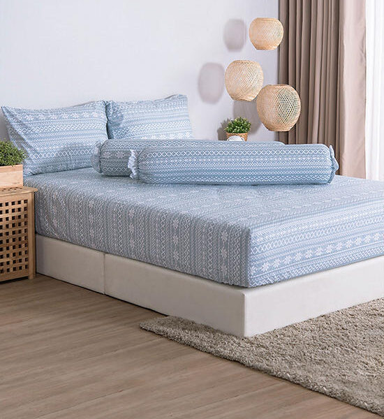 LUCKY MATTRESS 6 Ft. Md 020 Bed Sheet Micro Touch Flower Stlye Blue Оригинал