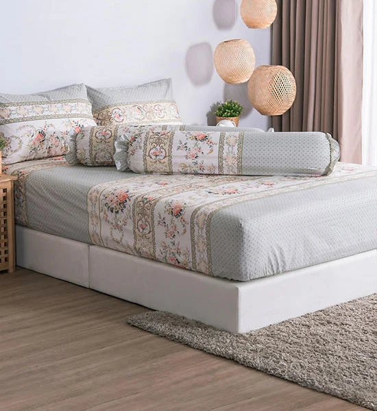 LUCKY MATTRESS 6 Ft. Height 14 Inches Md 008 Bed Sheet Micro Touch Flower Stlye Green Оригинал