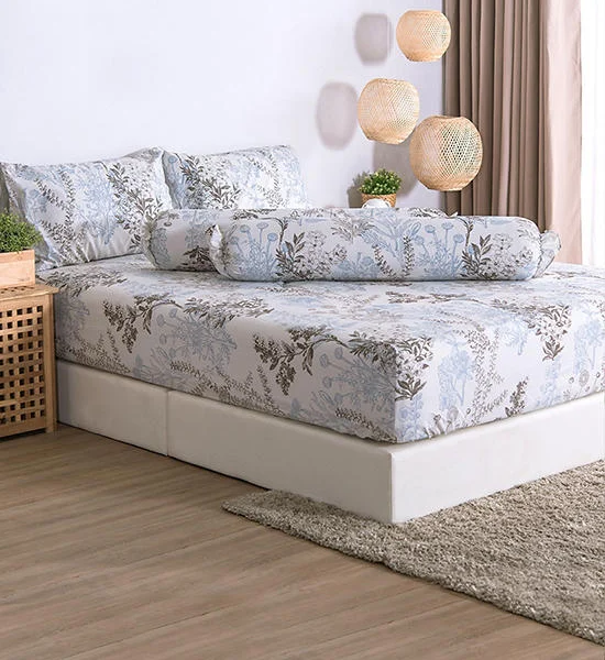 LUCKY MATTRESS 5 Ft. Height 14 Inches Md 011 Bed Sheet Micro Touch Flower Stlye Grey Оригинал