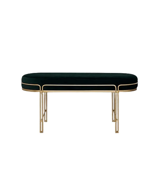 SHIRA FURNITURE (Per-order 30 Day) Green - Stool gold steel legs quality velvet cushion Оригинал