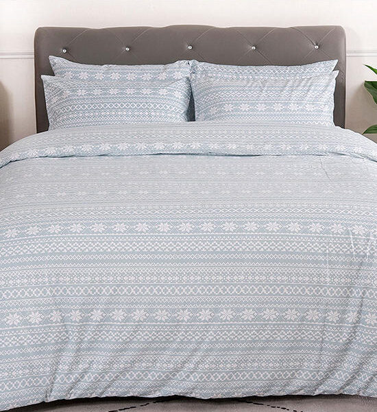 LUCKY MATTRESS 6 Ft. 12 Inches MD 020 Bedsheet And Duvet Micro Touch Flower Stlye Blue Оригинал