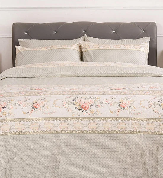 LUCKY MATTRESS 5 Ft. 12 Inches MD 008 Bedsheet And Duvet Micro Touch Flower Stlye Green Оригинал