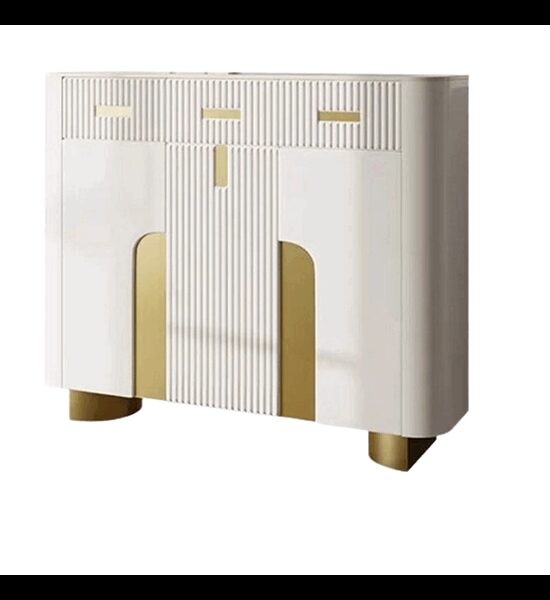 SHIRA FURNITURE White - Anti-scratch marble top console cabinet 140 cm Оригинал