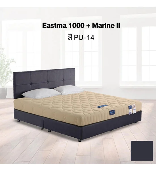 MIDAS Mattress Eastma 1000 + BEDFRAME Marine II - PU14 Size 6 FT. Black Оригинал