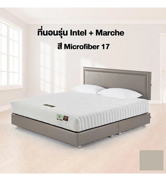 LOTUS Mattress INTEL I + BEDFRAME MARCHE - Microfiber17 Size 5 FT. GREY Оригинал