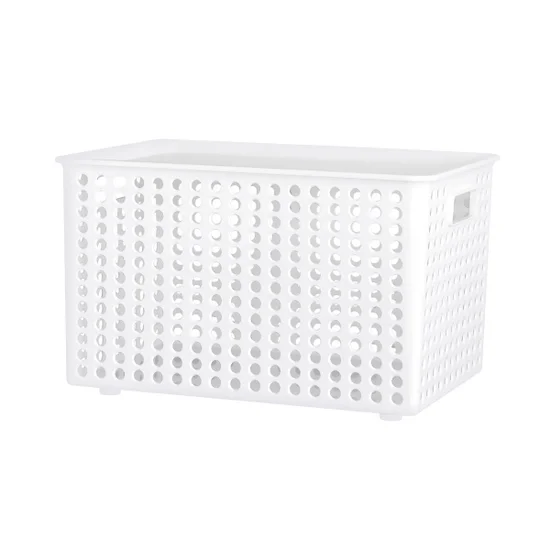 KASSA HOME White Multi-Purpose Square Basket With Lid Circle API-5036-L Size 38x27x22.8 cm Оригинал