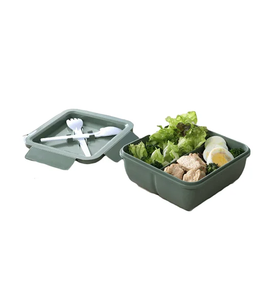 SUPER LOCK 2-channel wheat rice boxes with PLA-ECO material, model 6301, 1000ml, green Оригинал