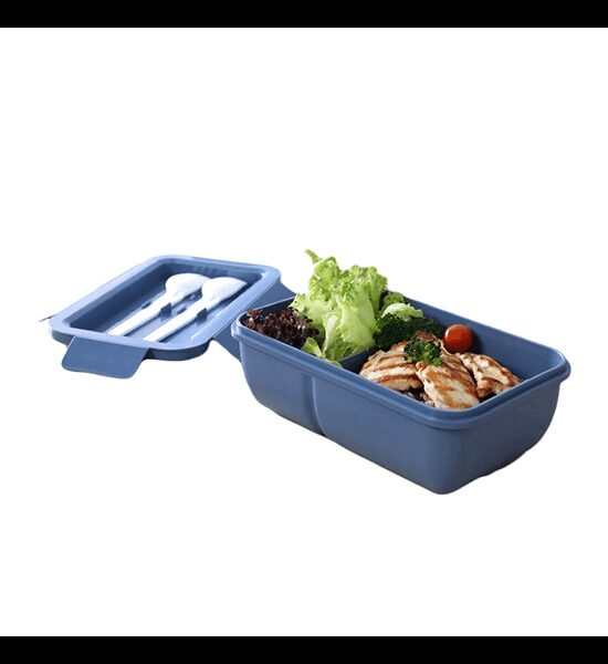 SUPER LOCK 2-channel wheat rice boxes, ready to fill the PLA-ECO material, model 6300, size 1000 ml, blue Оригинал