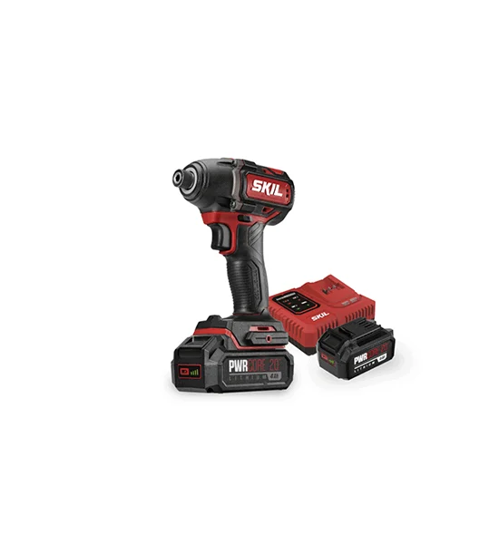 SKIL ID5739SE20 1/4" Impact Driver Kit 20V, Brushless Motor, Battery 4.0Ah x 2, Rapid Charger x1 / Red - Black Оригинал